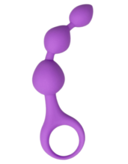 Chapelet anal 3 boules violet silicone 15 cm Pocket Pleasure + 1 dosette lubrifiant