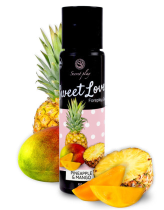 2 en 1 Gel de massage et lubrifiant ananas et mangue 100% comestible 
