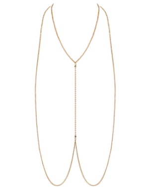Chaîne de corps dorée avec strass 