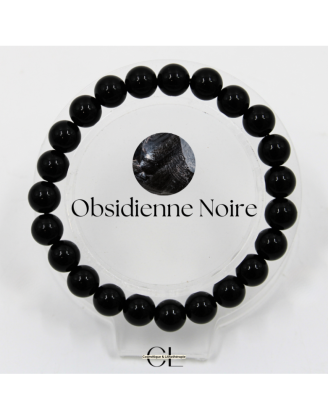 Bracelet en pierres naturelles Obsidienne noire A 8mm