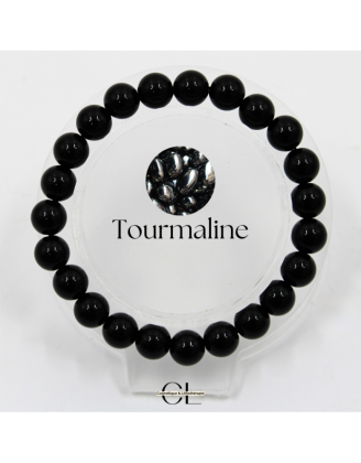 Bracelet en pierres naturelles Tourmaline noire A 8mm