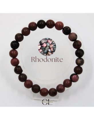 Bracelet en pierres naturelles Rhodonite AB 8mm