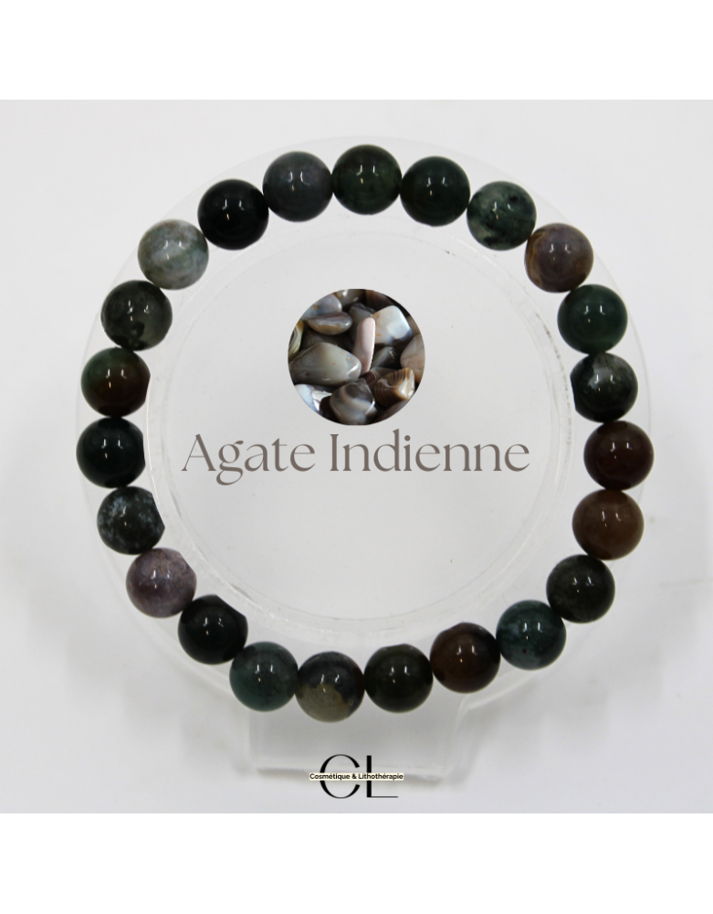 Bracelet en pierre naturelle Agate Indienne AB 8mm