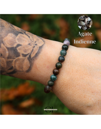 Bracelet en pierre naturelle Agate Indienne AB 8mm