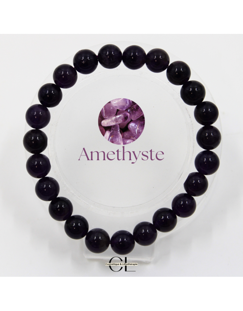 Bracelet en pierres naturelles Améthyste AA 8-9mm