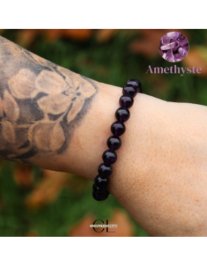 Bracelet en pierres naturelles Améthyste AA 8-9mm