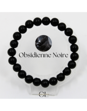 Bracelet en pierres naturelles Obsidienne noire A 8mm