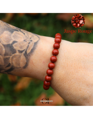 Bracelet en pierres naturelles Jaspe Rouge A 8-9mm