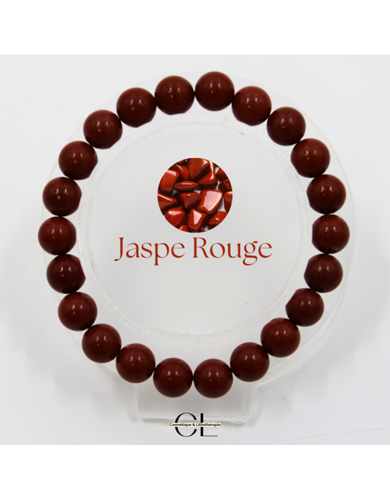 Bracelet en pierres naturelles Jaspe Rouge A 8-9mm
