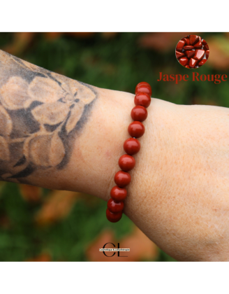 Bracelet en pierres naturelles Jaspe Rouge A 8-9mm