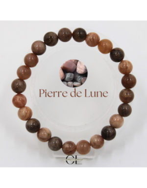 Bracelet en pierres naturelles Pierre de Lune Multicolore AB 8-9mm
