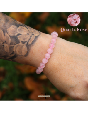 Bracelet en pierres naturelles Quartz Rose A 8mm