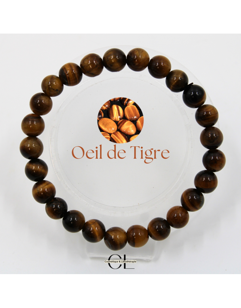 Bracelet en pierres naturelles Œil de Tigre A 8mm