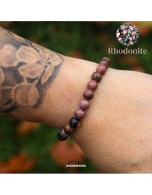 Bracelet en pierres naturelles Rhodonite AB 8mm