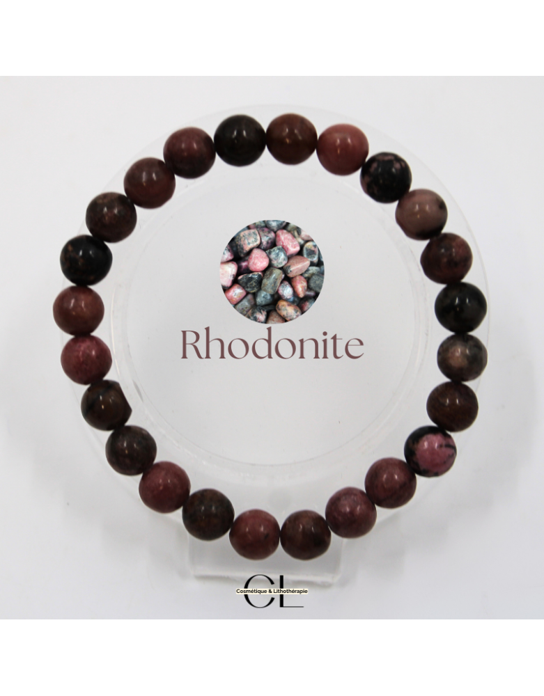 Bracelet en pierres naturelles Rhodonite AB 8mm