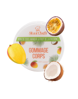 Gommage corps à la noix de coco, mangue  fruit de la passion - 250ml 100% naturel