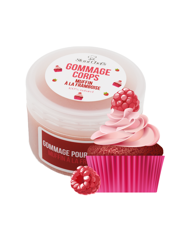 Gommage corps - muffin à la framboise - 100ml 100% naturel