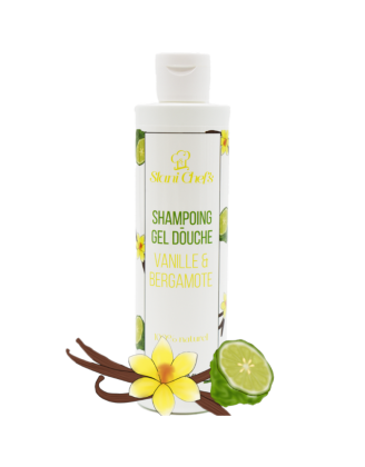 2 en 1 Gel douche corps et shampoing vanille et bergamote - 250ml 100% naturel