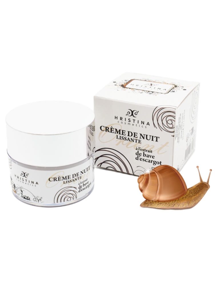 Crème de nuit hydratante à base de bave d'escargot 50ml 100% naturelle