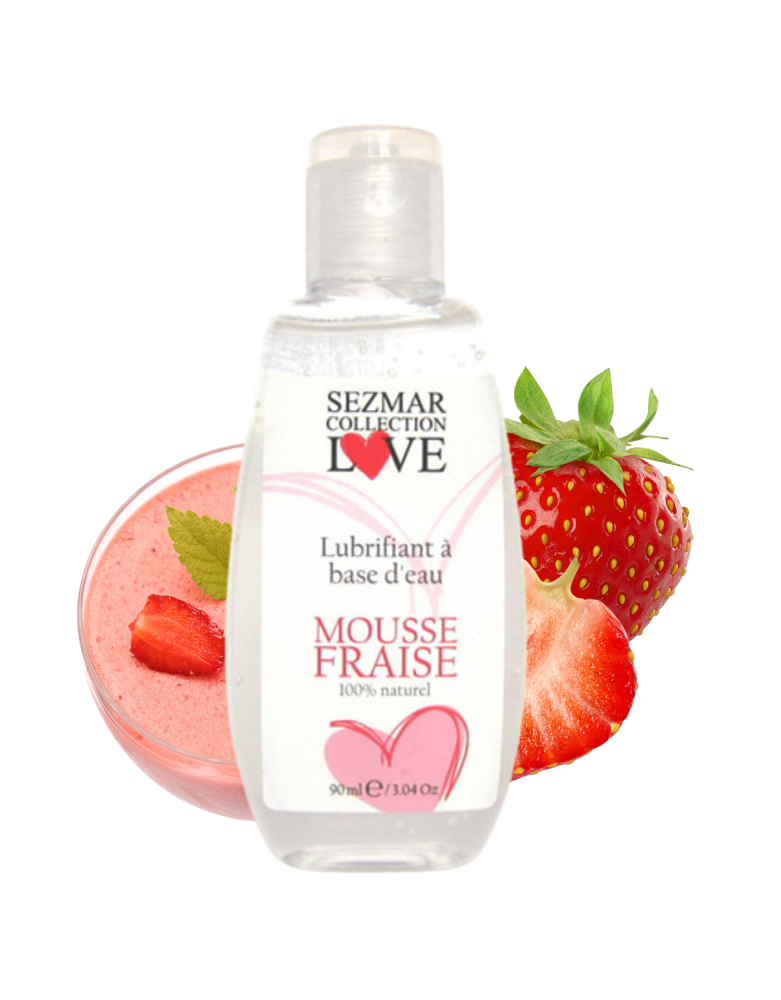Lubrifiant à base d'eau 100% naturel Mousse fraise 90 ml 