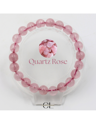 Bracelet en pierres naturelles Quartz Rose A 8mm