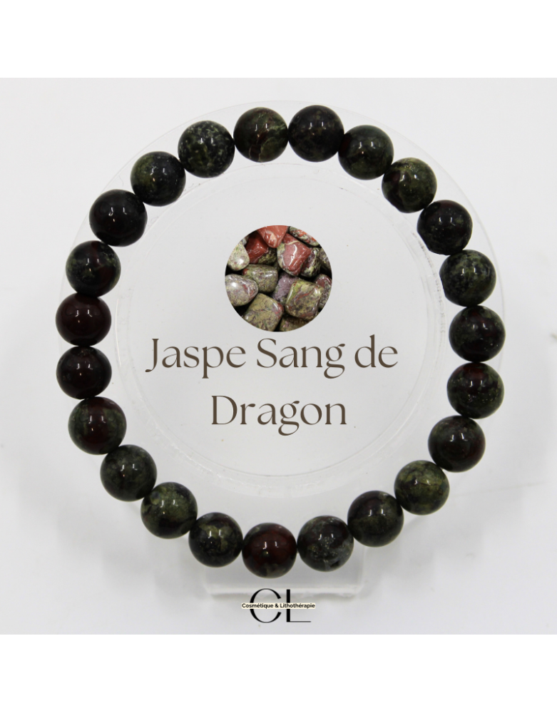Bracelet en pierres naturelles Jaspe Sang de Dragon A 8-9mm