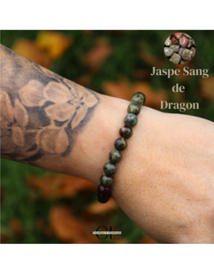 Bracelet en pierres naturelles Jaspe Sang de Dragon A 8-9mm