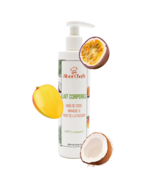 Lait corporel à la noix de coco, mangue  fruit de la passion - 250ml 100% naturel