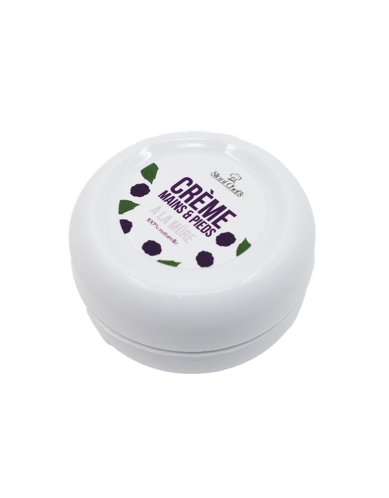 Crème mains et pieds à la mûre - 50 ml 100% naturelle - Format voyage