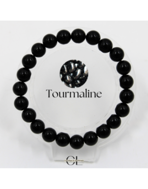 Bracelet en pierres naturelles Tourmaline noire A 8mm