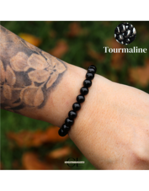 Bracelet en pierres naturelles Tourmaline noire A 8mm