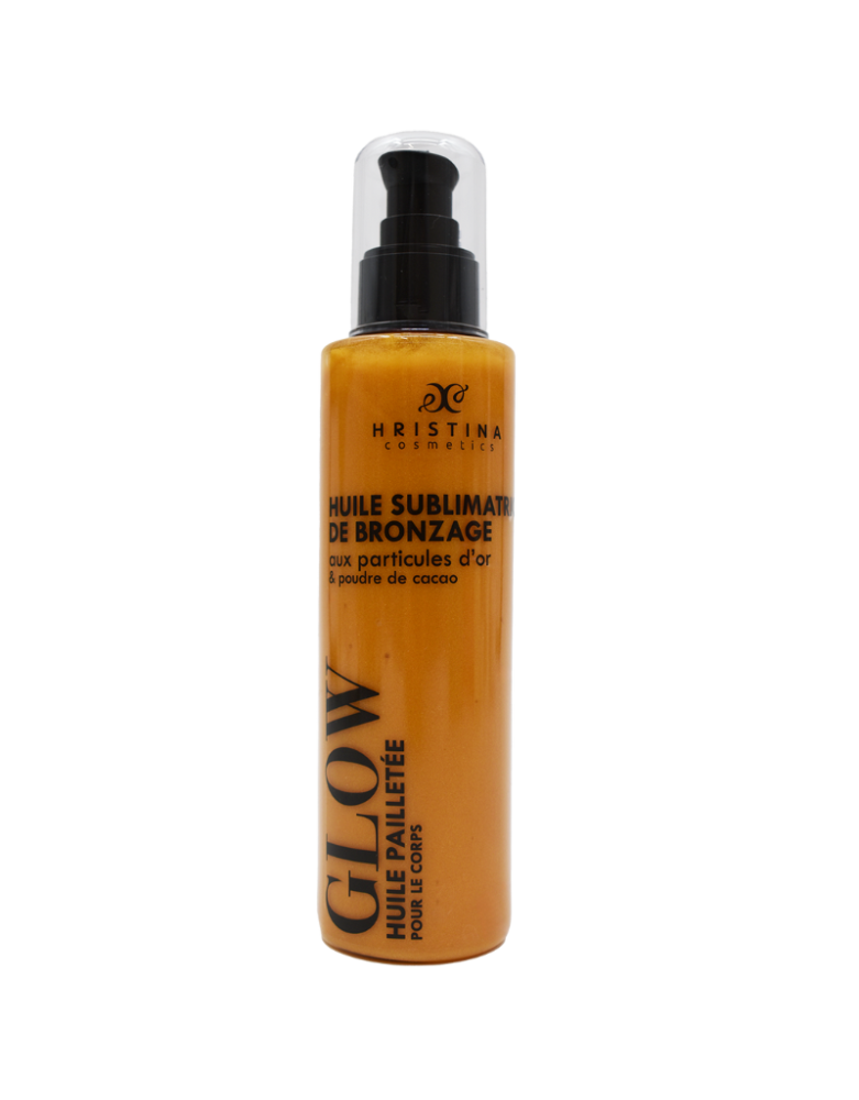 Huile sublimatrice de bronzage - Pailletée - 200ml 100% naturelle