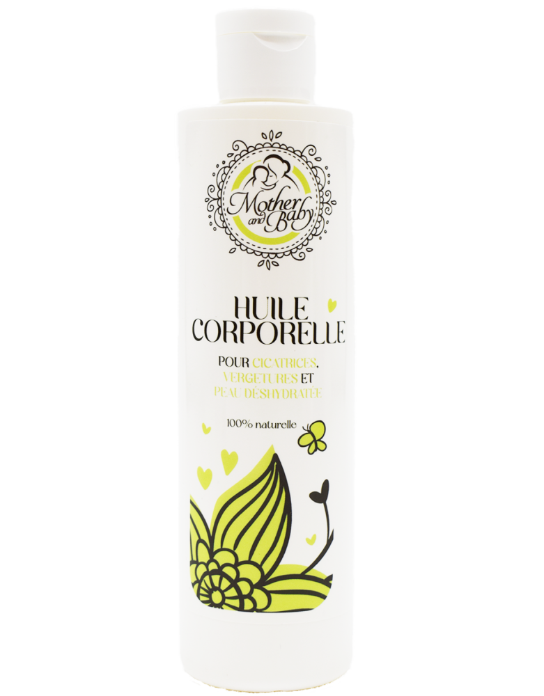 Huile corporelle pour vergetures, cicatrices et peau déshydratée - 250ml 100% naturelle