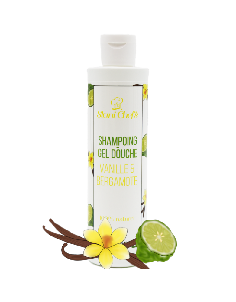 2 en 1 Gel douche corps et shampoing vanille et bergamote - 250ml 100% naturel