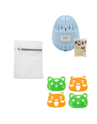 Boule de lavage  filet de lavage  4 attrape-poils - OFFRE TRIO