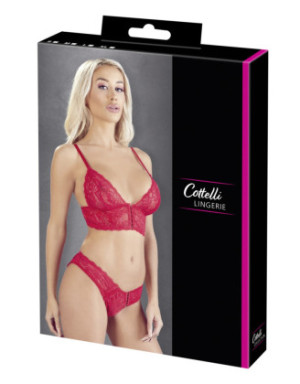 Ensemble 2 pièces rouge dentelle 