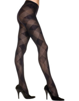 Collant noir transparent avec losanges