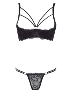 Ensemble soutien-gorge demi seins a armatures et string
