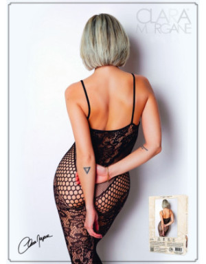 Bodystocking en dentelle florale et fine résille - Le Numéro 19 - Collection Bodystocking