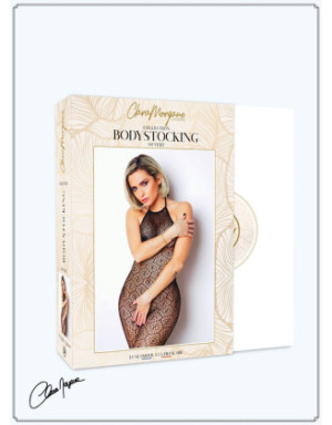 Bodystocking en dentelle et résille noire - Le Numéro 17 - Collection Bodystocking