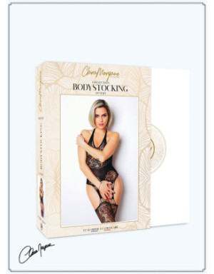 Bodystocking noir porte-jarretelles - Le Numéro 15 - Collection Bodystocking