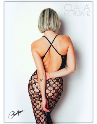 Bodystocking  en résille avec maille  large - Le Numéro 11 - Collection Bodystocking