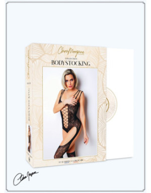 Bodystocking dentelle floral et triple bretelles - Le Numéro 9 - Collection Bodystocking