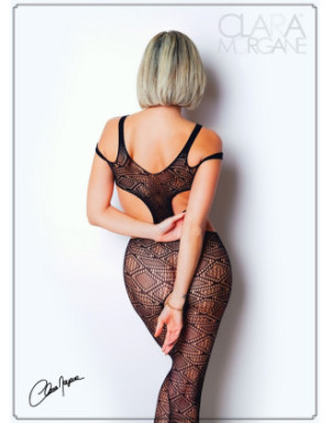 Body noir avec ouverture sexy - Le Numéro 3 - Collection Bodystocking