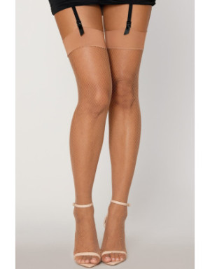 Bas résille avec liseret et nœud chair