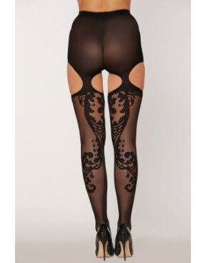 Collant fantaisie échancré sur le haut des cuisses