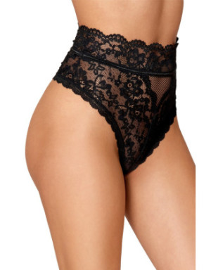 String dentelle taille haute noir