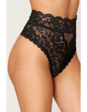 String dentelle taille haute noir
