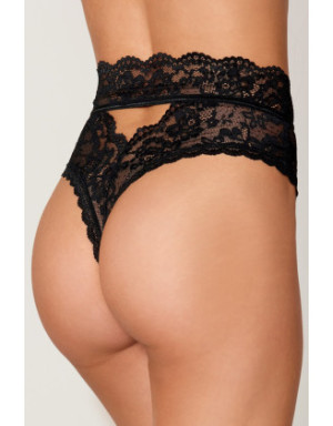 String dentelle taille haute noir