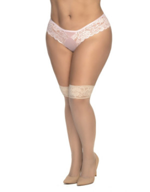 Bas en nylon, grande taille, semi transparent chair